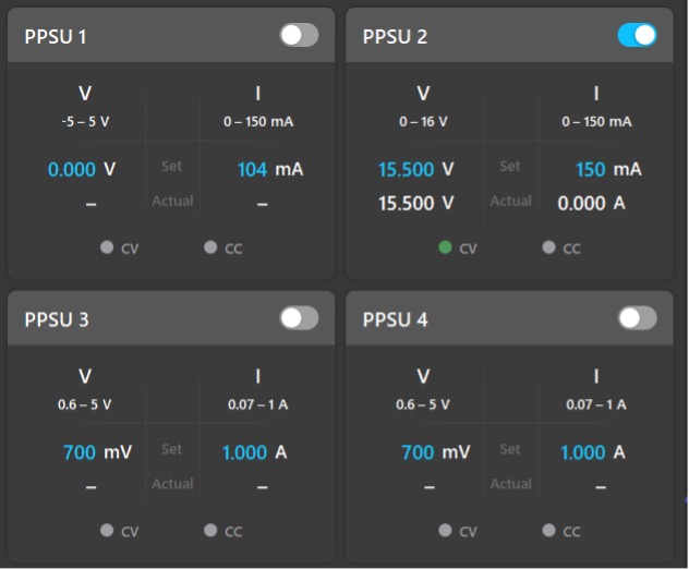 Figure 6: Power Supply Settings