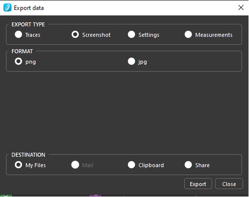 Figure 9: Oscilloscope Data Export