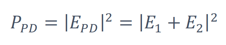 The power at the photodetector can be described through the following equation