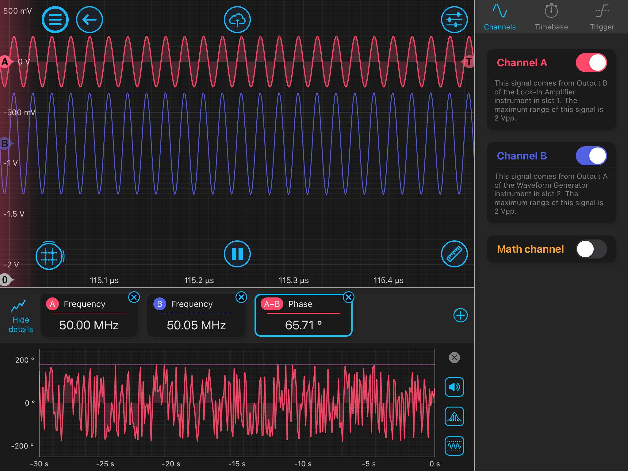 Figure 7: Oscilloscope with PLL unlocked