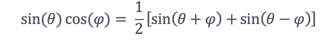 Applying the trigonometric identities to represent the amplitude of the oscillators.