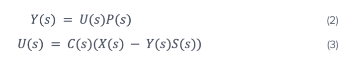 the transfer function of the feedback system (H(s)) can be derived by the ratio of the output’s Laplace transform to the input