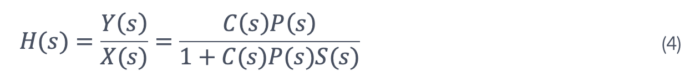 C(s)P(s)S(s) is the open-loop gain of the system (sometime also known as return ratio) and this equation is referred to as the closed-loop gain