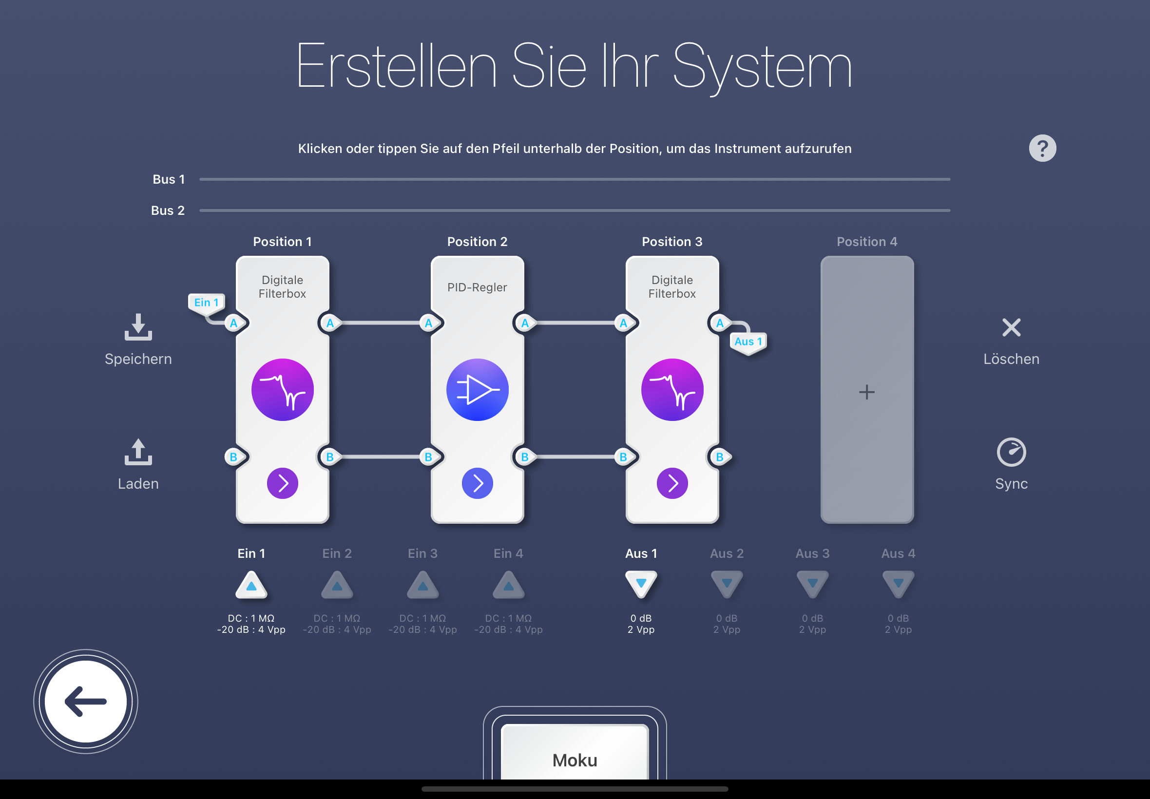 Multi-instrument Mode on Moku:Pro: Digital Filter Box, PID Controller, and another Digital Filter Box