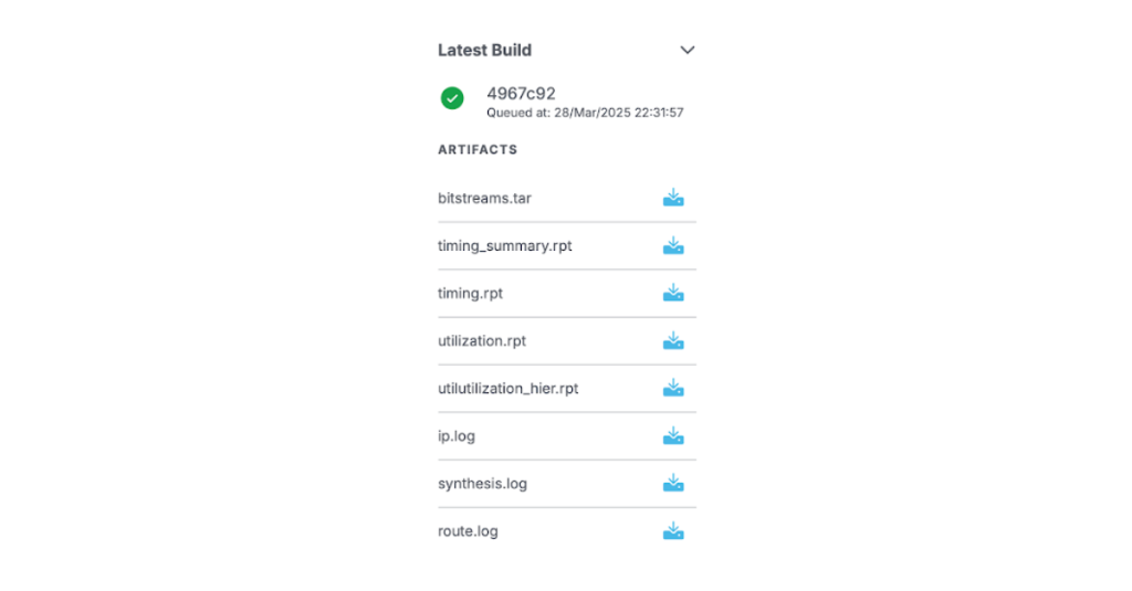 Figure 15: Downloading the bitstream.