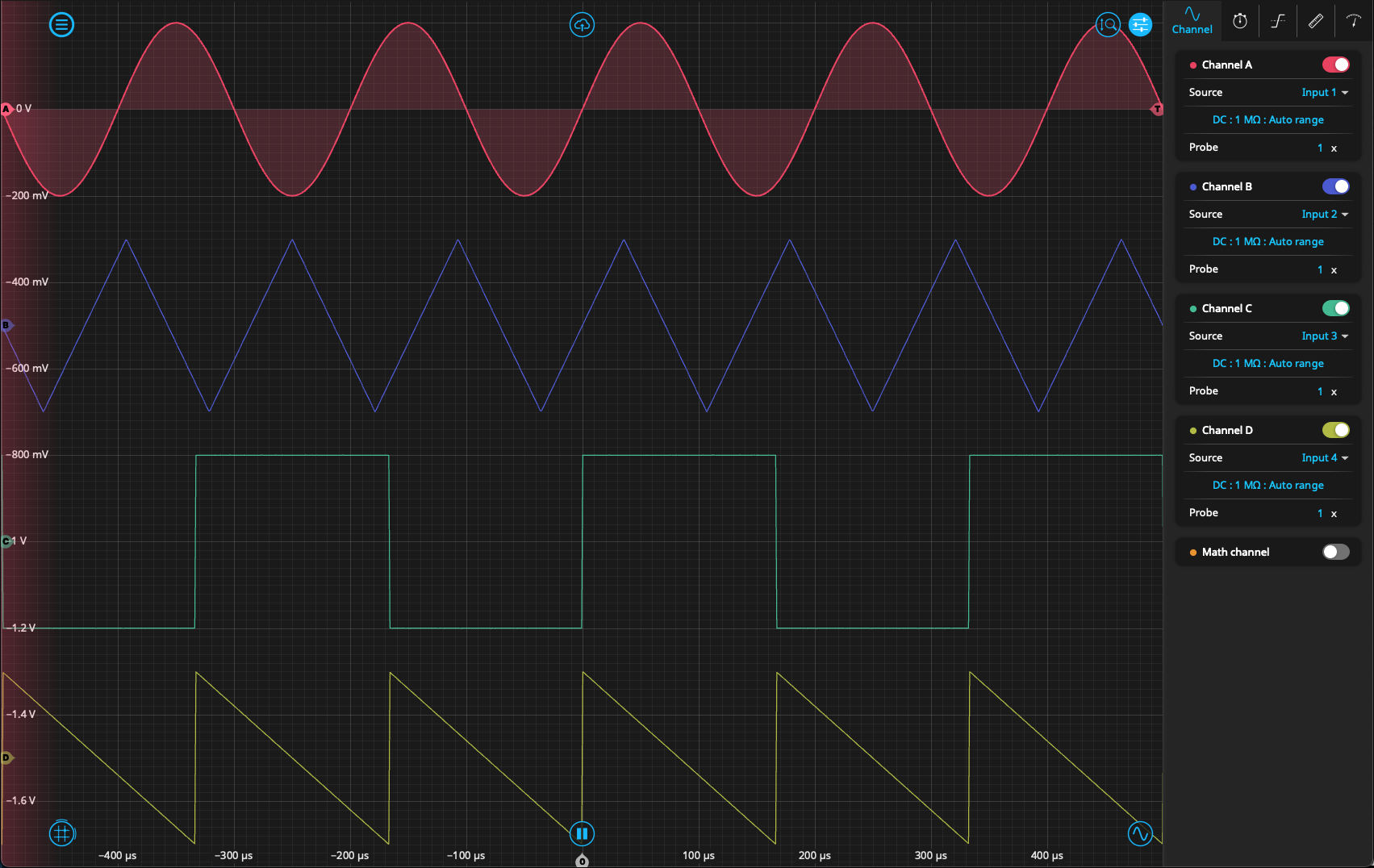 oscilloscope screen