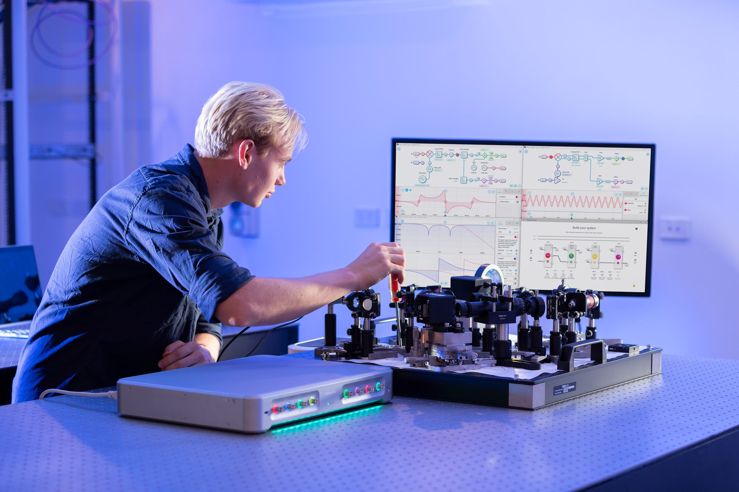 Free-space optical communications with FPGA-based instrumentation