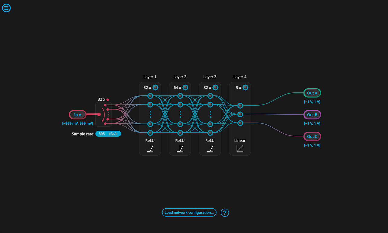 Moku Neural Network software interface