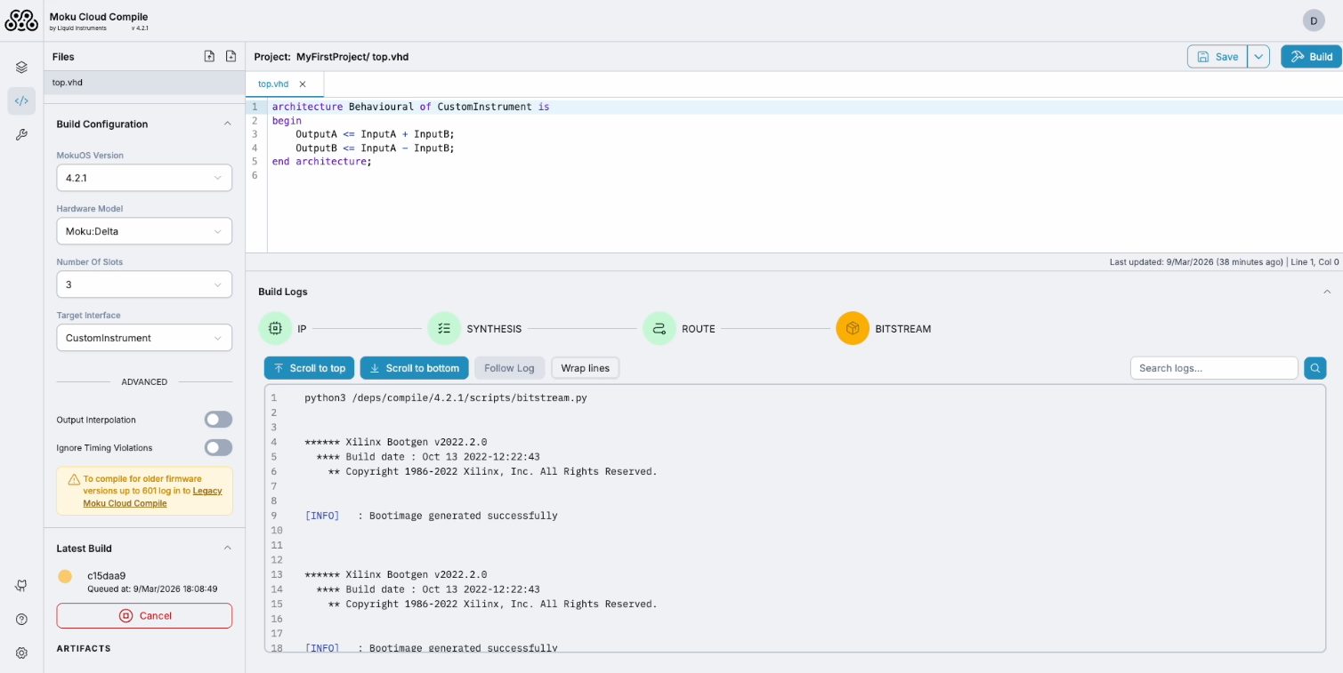 Moku Cloud Compile — build pipeline